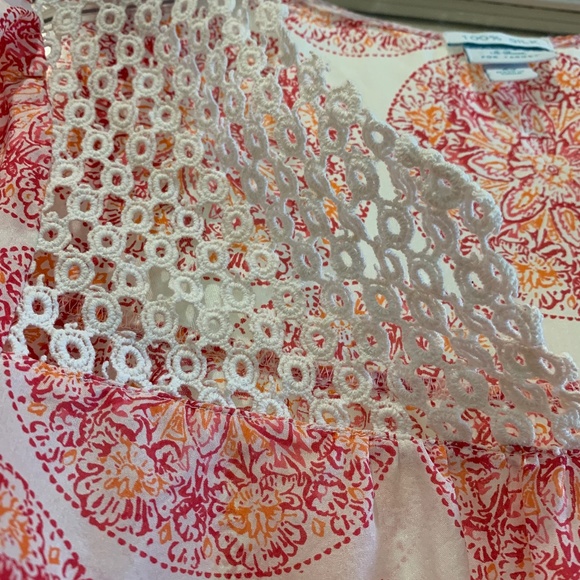 Calypso St. Barth Target Printed Silk Popover Top - Picture 2 of 6